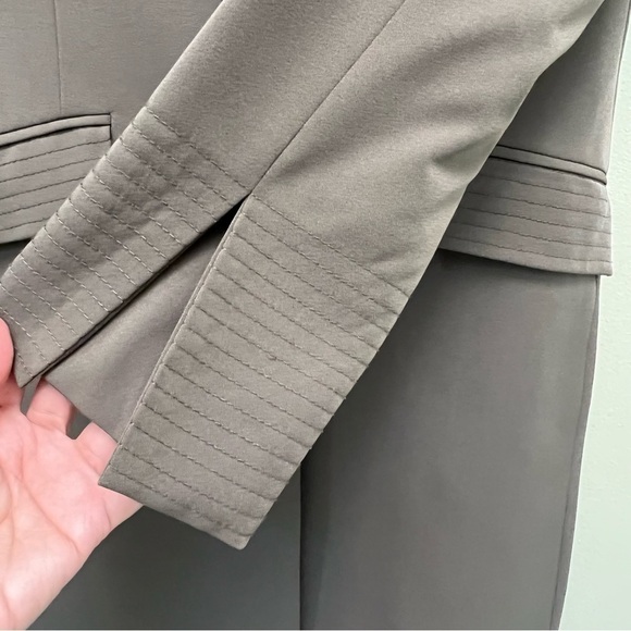 H&M Women’s Polyester Button Down Khaki Green Overcoat Size 4 - Picture 5 of 14